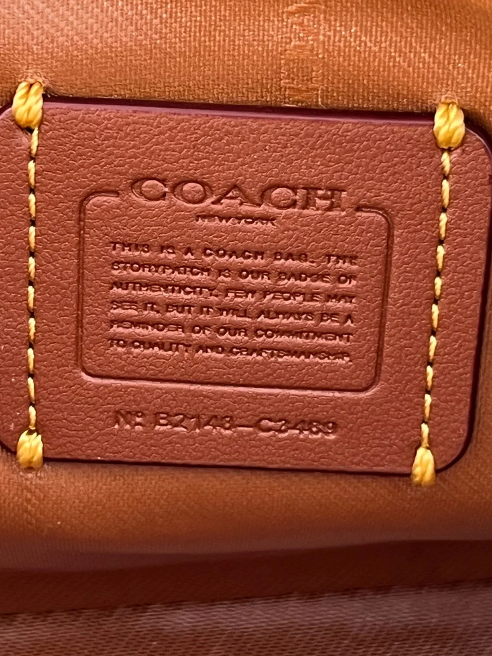 NWOT Coach Rexy Guitar Yellow Leather Zip Cosmetic Pouch with Rexy Enamel Accent